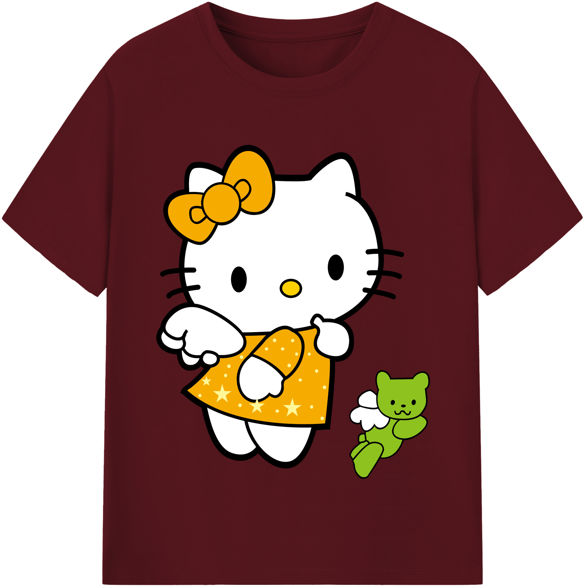 （画像用） Hello Kitty ハローキティ 綿100％半袖Tシャツ（フロントプリント）